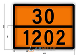 Оранжевая табличка опасный груз 30-1202 (дизельное топливо)