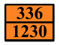 Оранжевая табличка опасный груз 336-1230 (метанол)