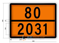 Знак опасный груз 80-2031 ДОПОГ (азотная кислота)